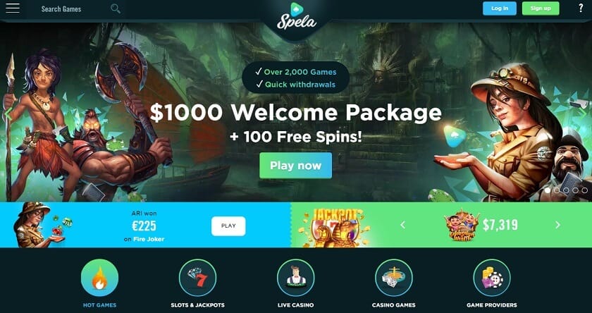 Spela Casino Homepage