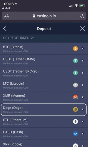 doge payment casino sites 2021