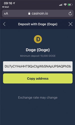 payment doge crypto currency account