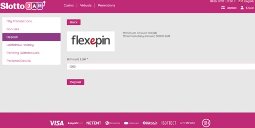 flexepin payment deposit online casinos sites 2021