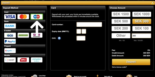 maestro card deposit online casino sites 2021