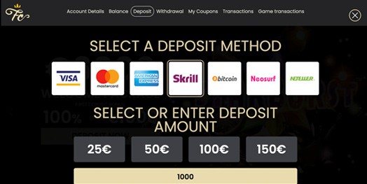 casino payment skrill screenshot